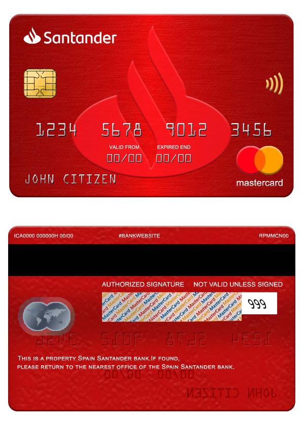 Spain Santander Bank mastercard